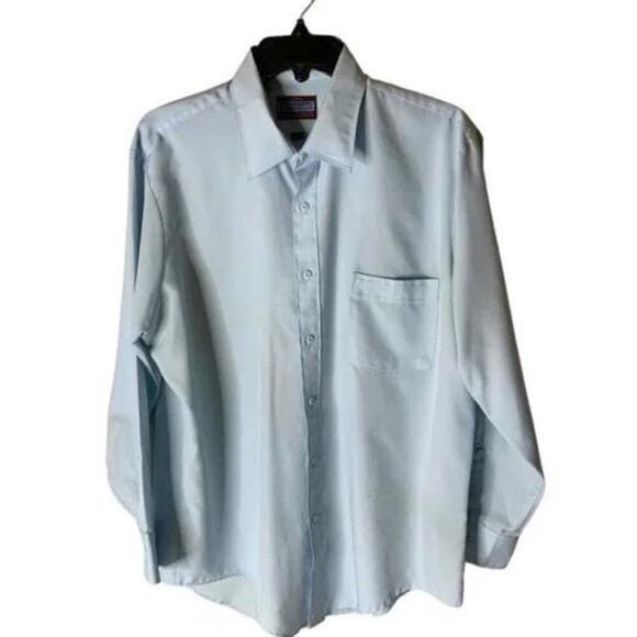 JC Penny Lustre Silk Dress Shirt Men's Size 16.5 Long Sleeve Button Front Pocket - Picture 1 of 6